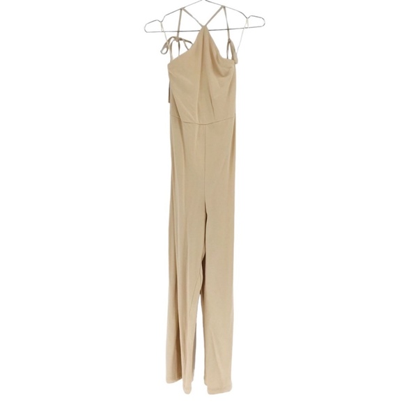 Zara Wide Leg Halter Top Jumpsuit Cropped Ankle Length an Size Small - Picture 3 of 9